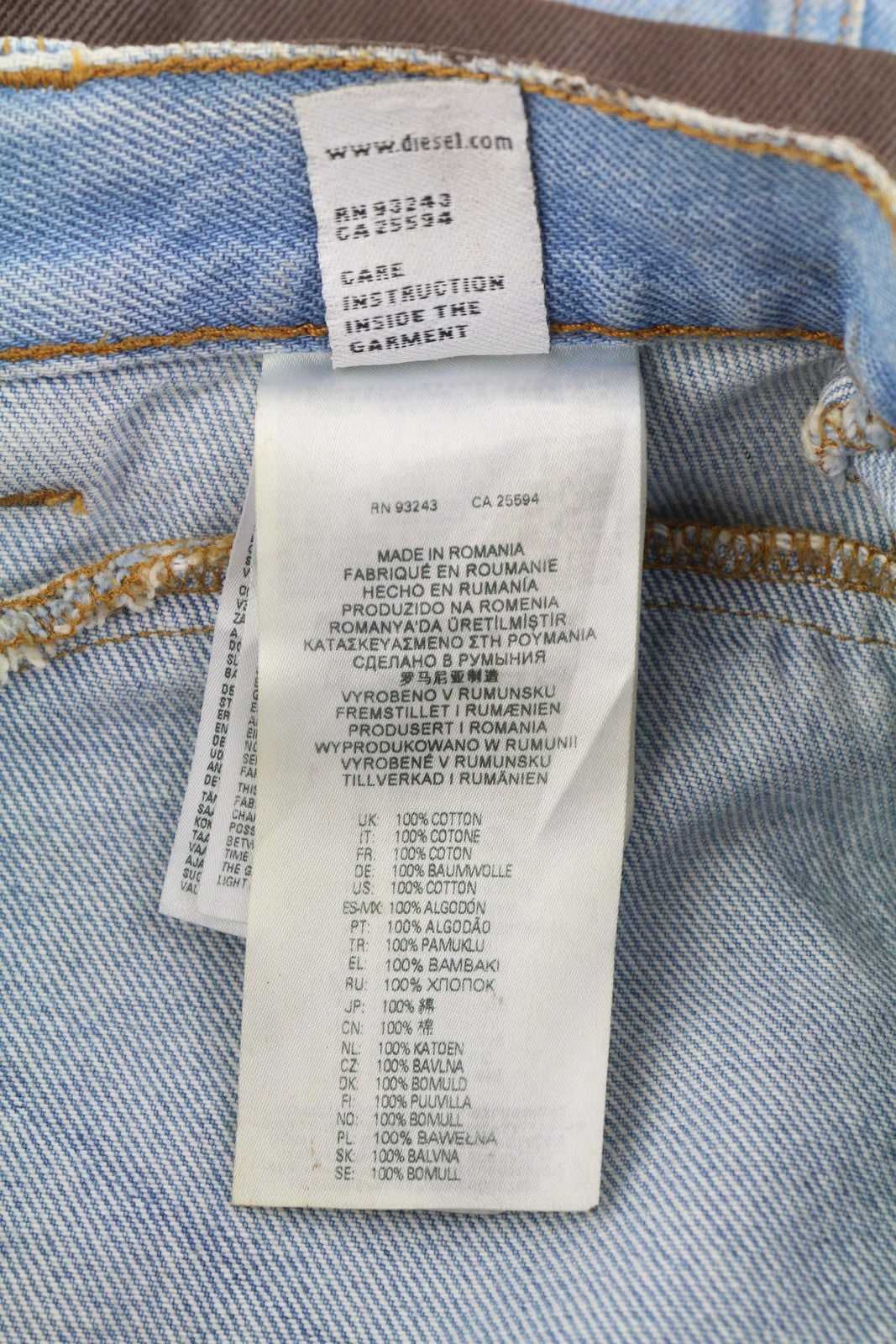 DIESEL De-Lyanna 0EIAC Women Skirt W26 Brown Coated Shiny Denim Zip Mini RRP€295