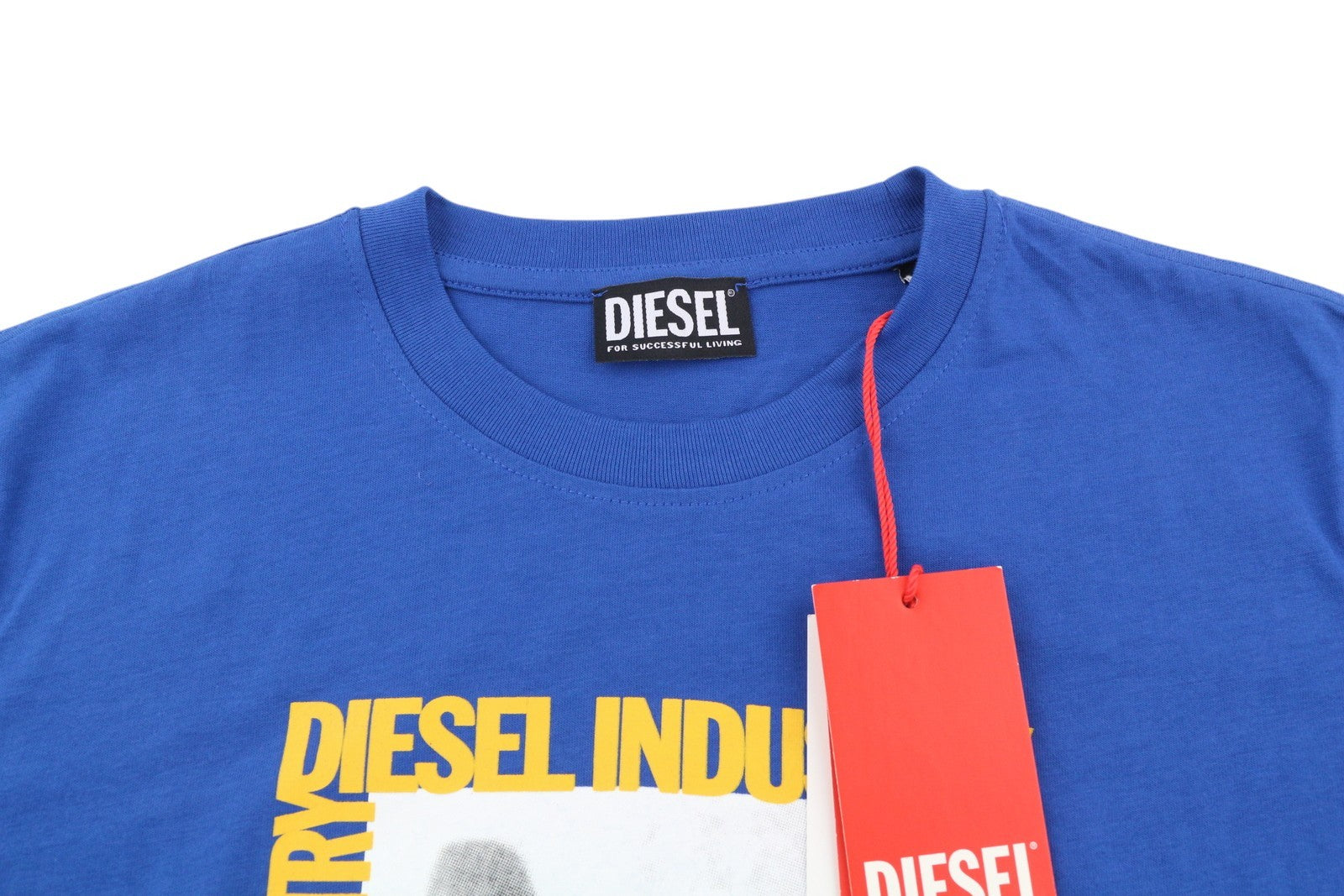 DIESEL T-Diegor-HS2 Men T-Shirt M Blue Short Sleeve Crew Neck Tricot Cotton