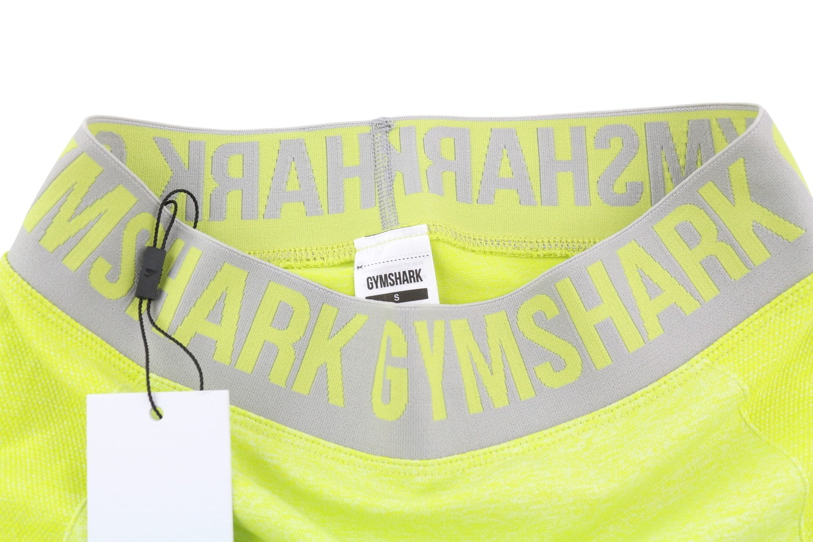 GYMSHARK Flex Women Leggings S Lime Green Low Waist Stretch Logo Sports Fitted