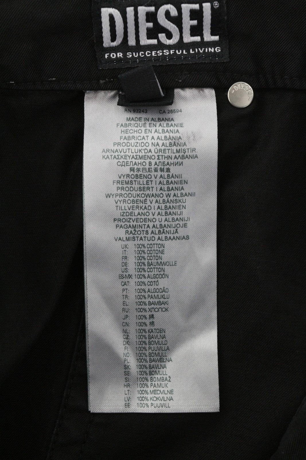 DIESEL O-Beige Women Skirt W29 Black Twill Buttoned Pockets Casual Mini RRP150