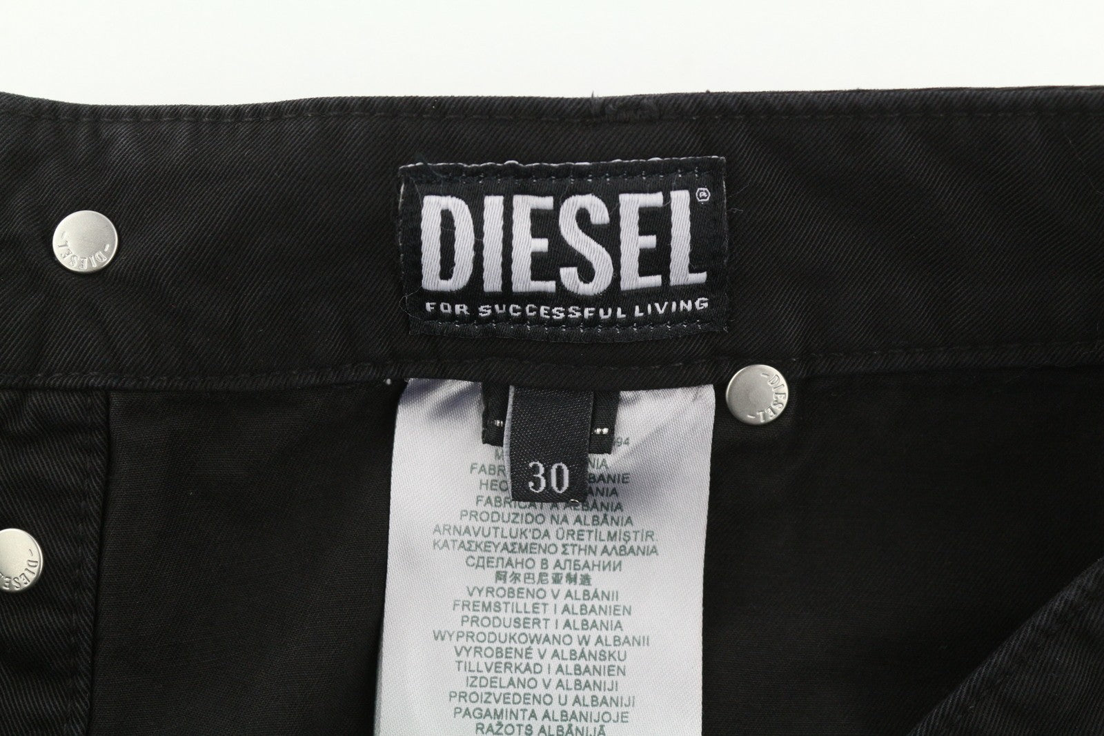 DIESEL O-Beige Women Skirt W30 Black Twill Buttoned Pockets Casual Mini RRP150
