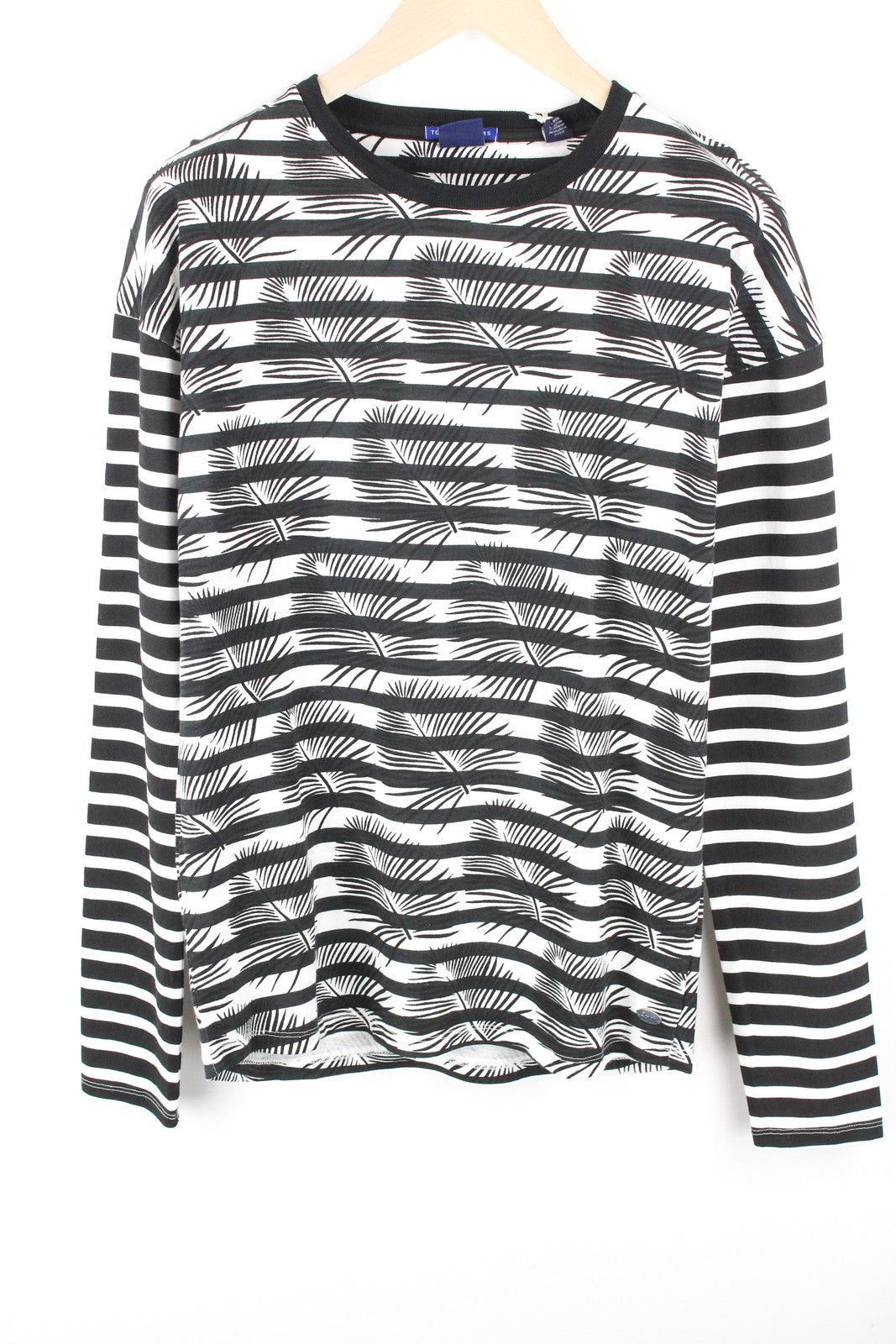 SCOTCH & SODA Ams Couture Men's M Black Cotton Anti-Fit Striped T-Shirt