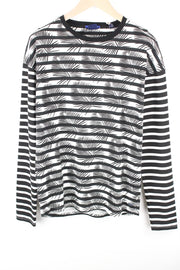 SCOTCH & SODA Ams Couture Men's M Black Cotton Anti-Fit Striped T-Shirt