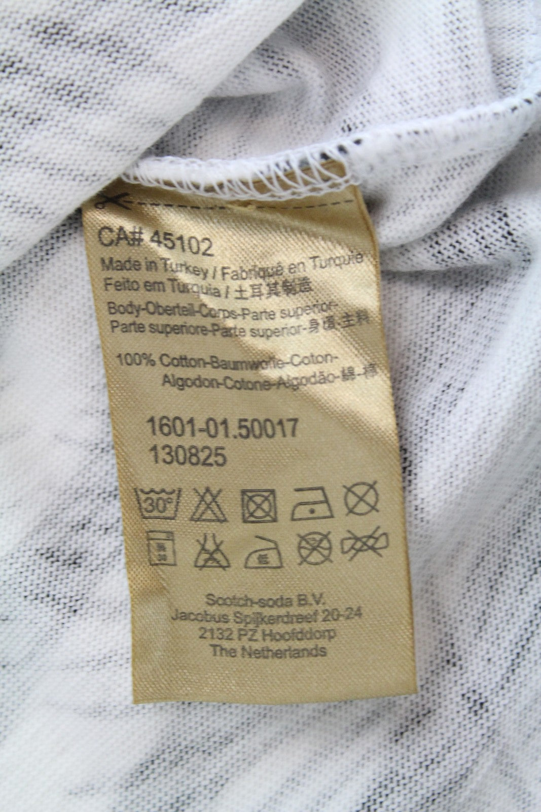 SCOTCH & SODA Ams Couture Men's M Black Cotton Anti-Fit Striped T-Shirt