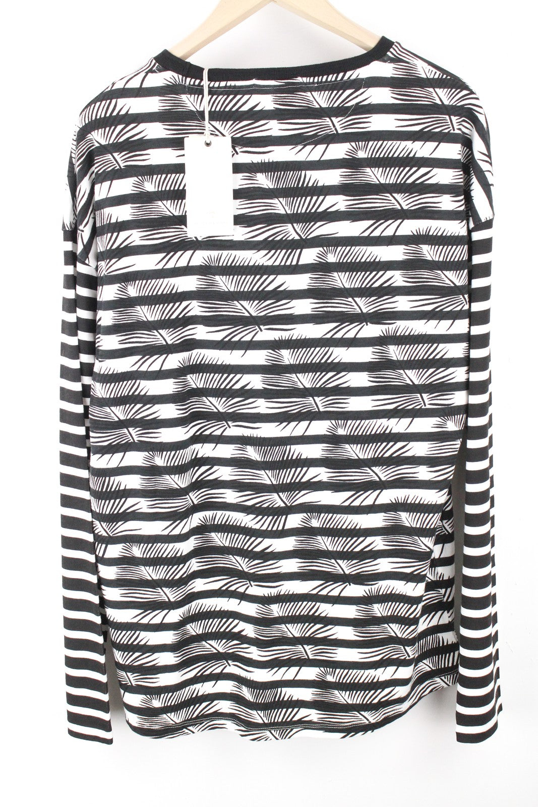SCOTCH & SODA Ams Couture Men's M Black Cotton Anti Fit Stripe Print Tee