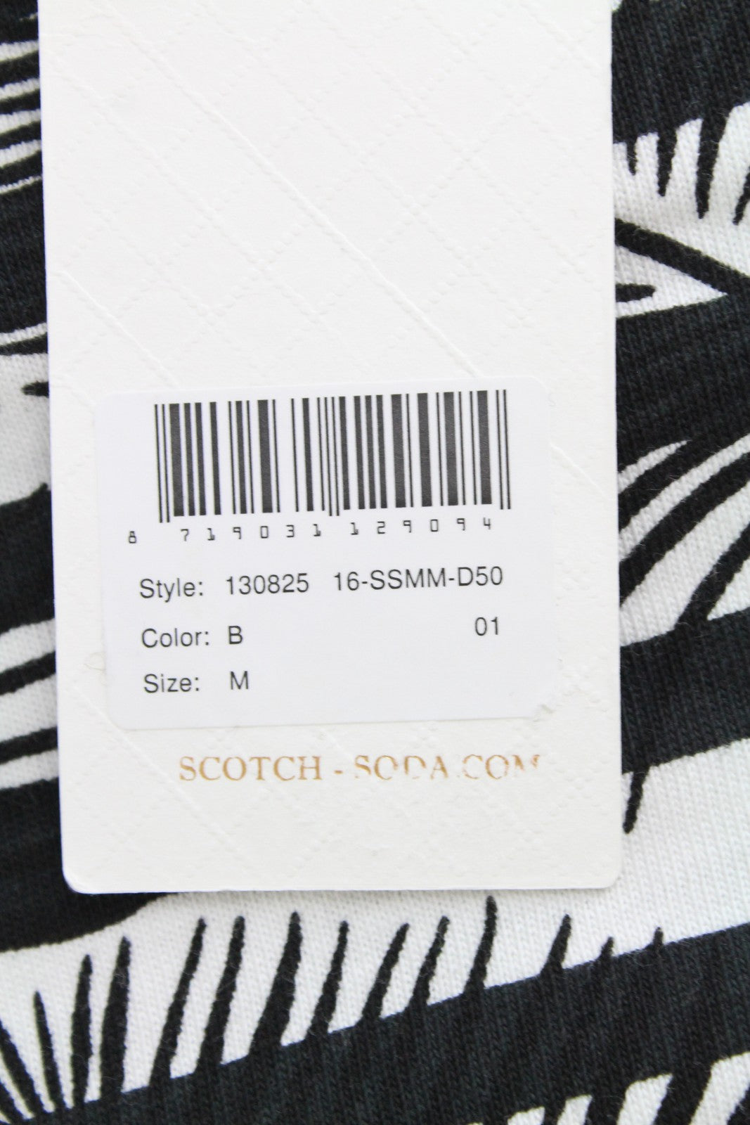 SCOTCH & SODA Ams Couture Men's M Black Cotton Anti Fit Stripe Print Tee