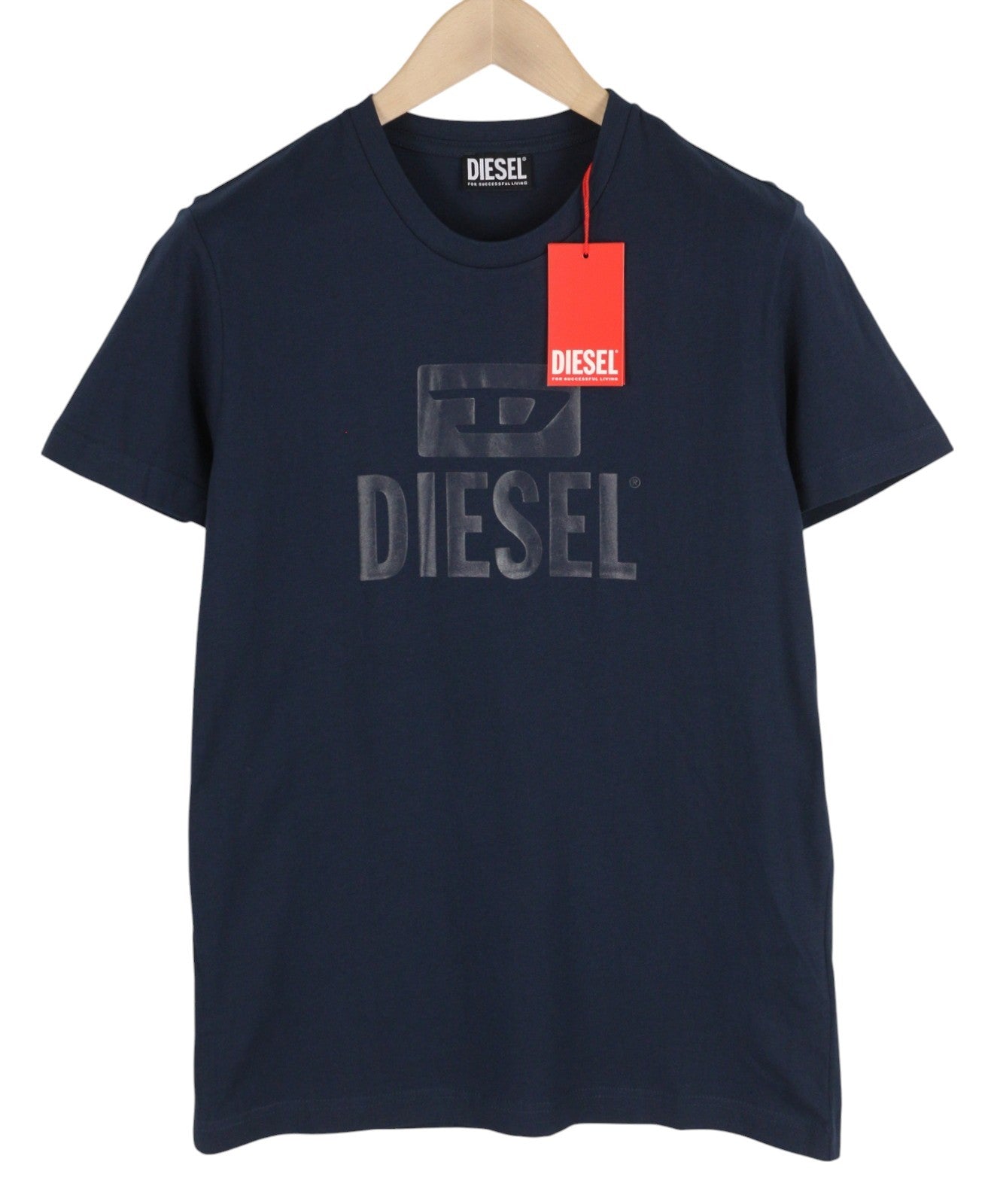 DIESEL T-Diego Tone On Tone Men T-Shirt M Dark Blue Short Sleeve Crew Neck Logo