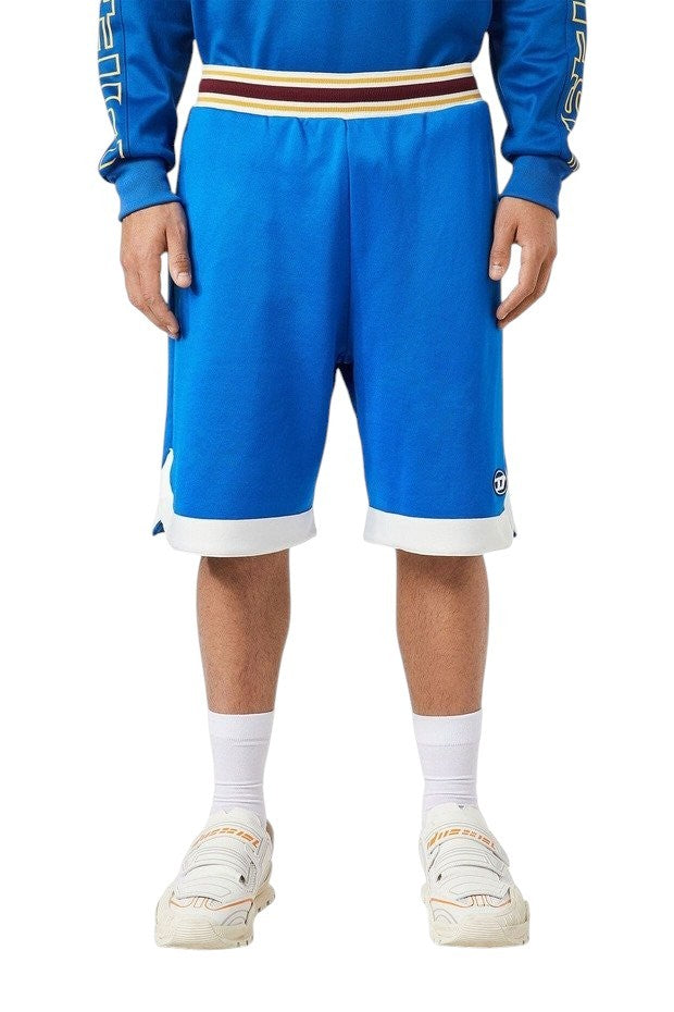 DIESEL P-Bowly Men Shorts M Blue Elastic Pockets Tricot Sweat Strap RRP€125