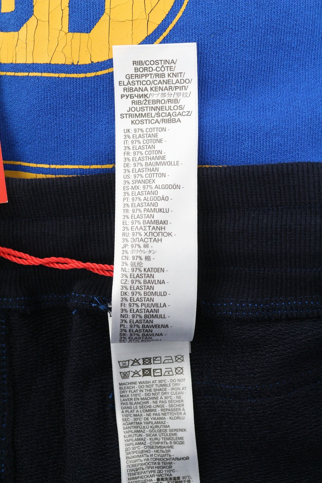 DIESEL P-Mustin Men Shorts L Blue Printed Sweat Elastic Waist Pockets RRP€125