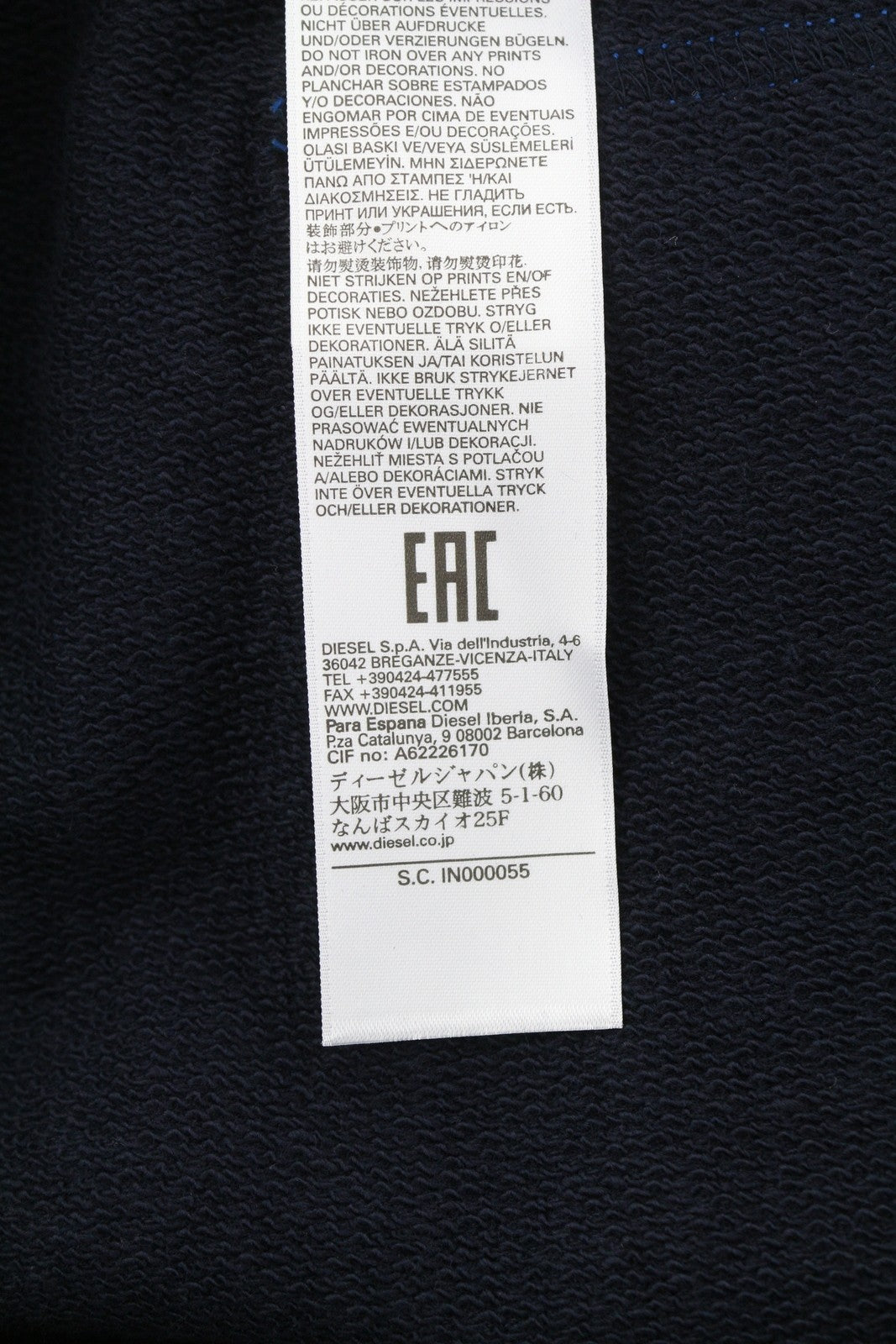 DIESEL P-Mustin Men Shorts L Blue Printed Sweat Elastic Waist Pockets RRP€125