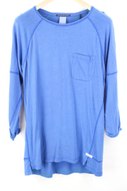 SCOTCH & SODA Ams Blauw Men's S Blue 3/4 Sleeve Pocket Pullover T-Shirt Casual