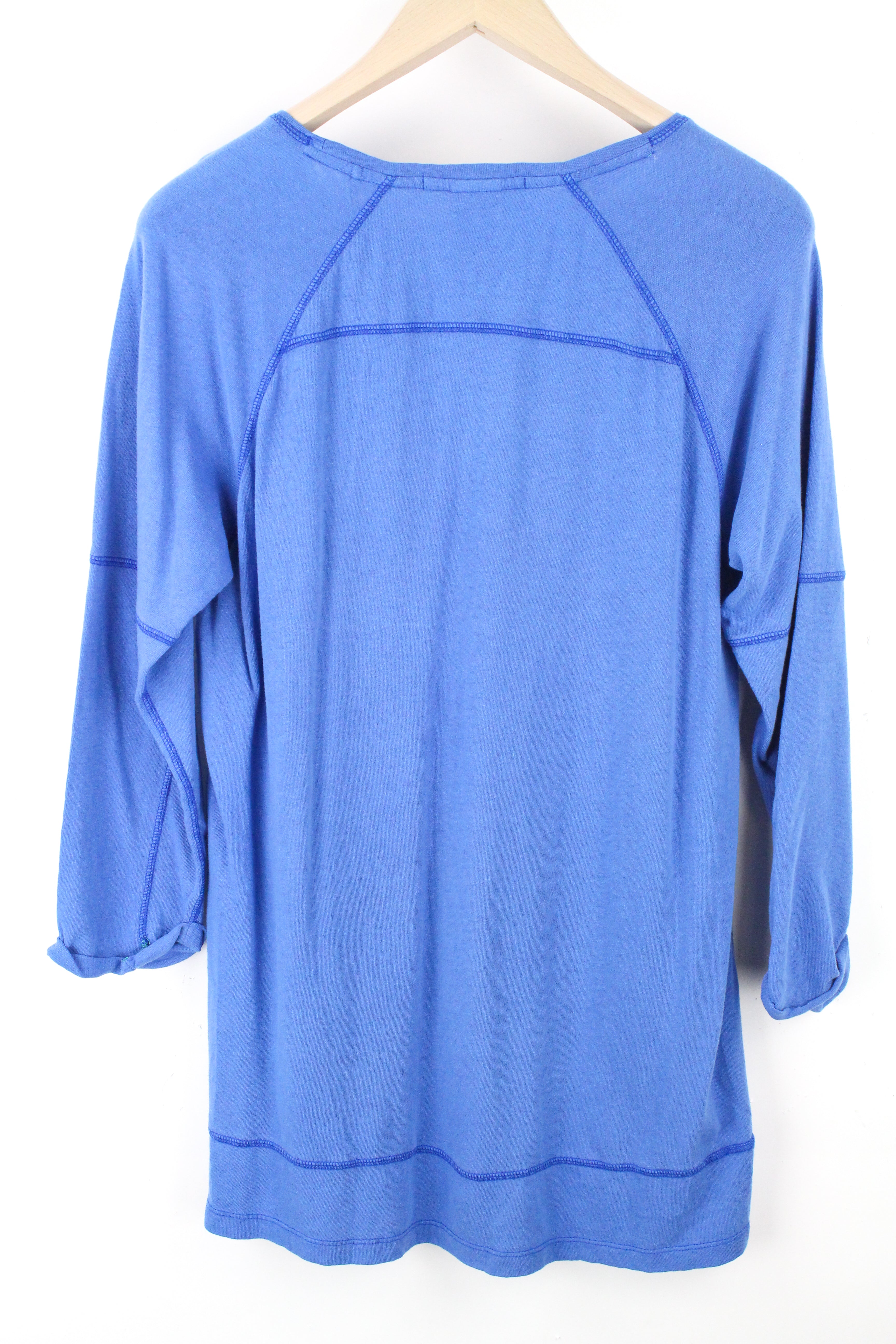 SCOTCH & SODA Ams Blauw Men's S Blue 3/4 Sleeve Pocket Pullover T-Shirt Casual