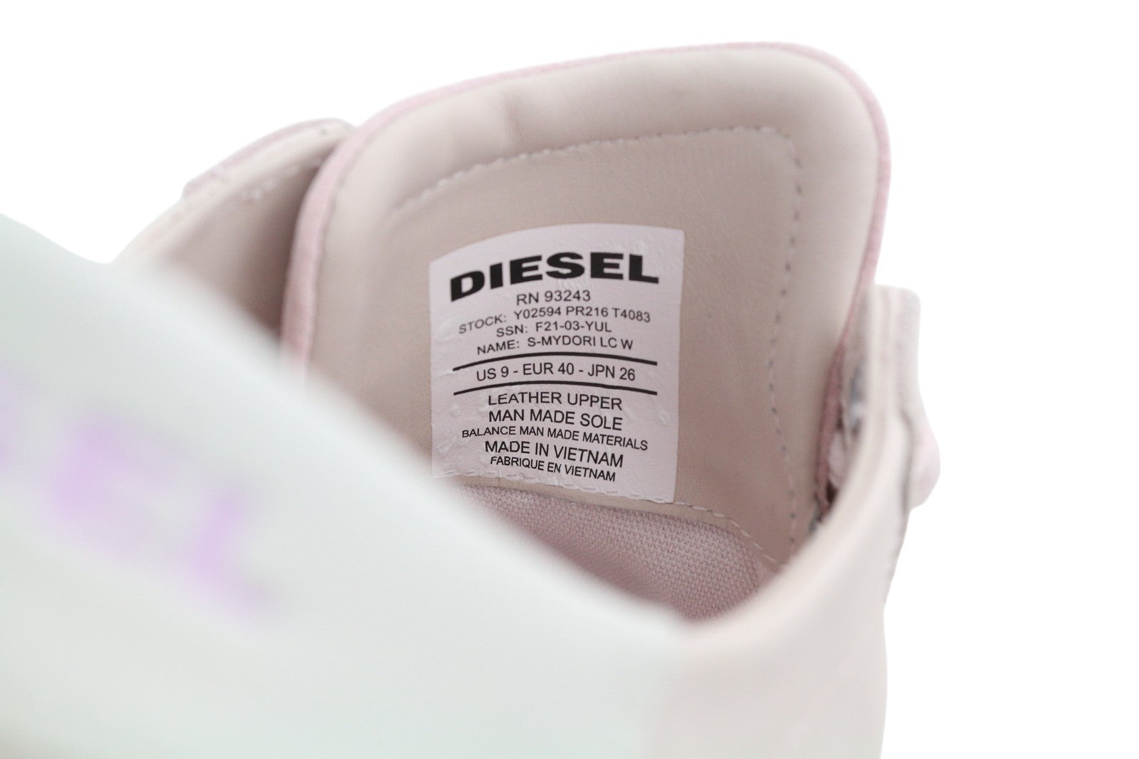DIESEL S-Mydori Lc W Women Sneakers EU40 Light Pink Leather Almond RRP€200