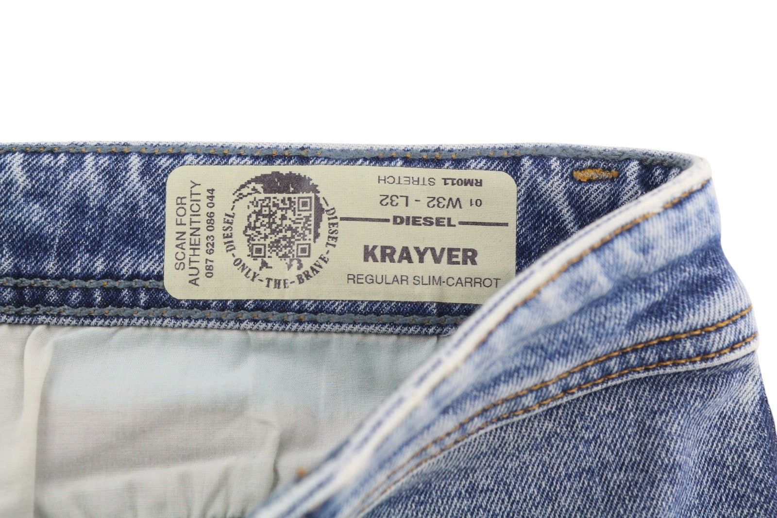 DIESEL Krayver RM011 Men Jeans W32/L32 Regular Slim Carrot Fit Stretch Washed