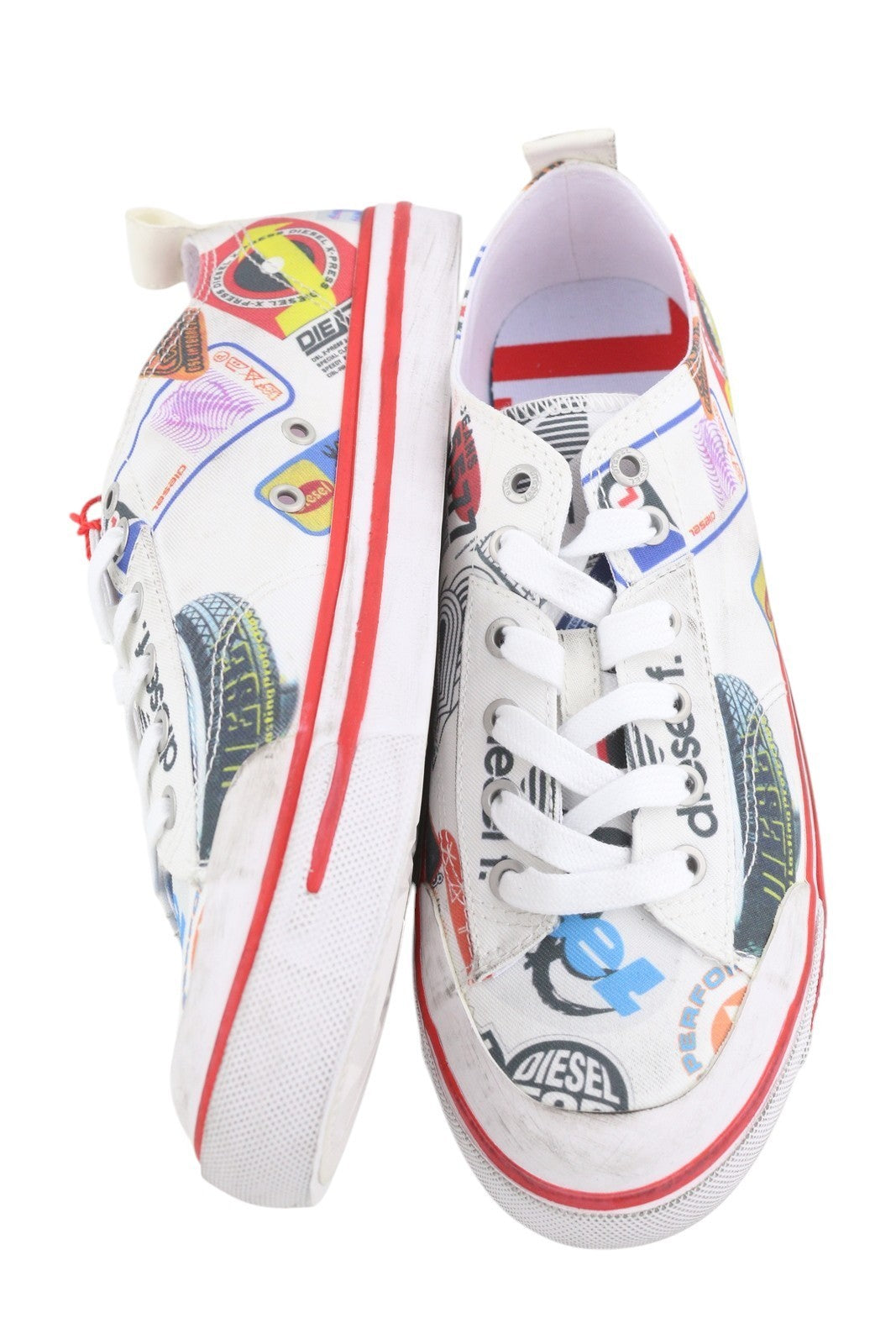 DIESEL S-Athos Low Men Sneakers EU45 Patterned Low Top Laced Almond Toe RRP€160