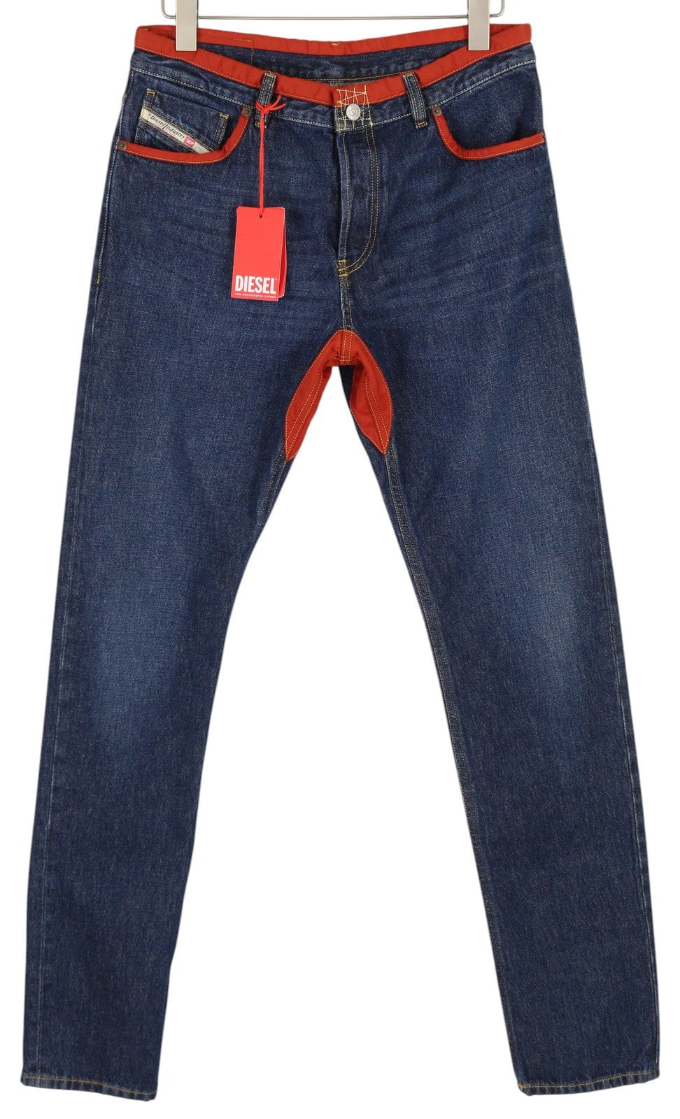 DIESEL D-Sark-Z-SP 09C88 Men Jeans W32/L34 Slim Fit Buttoned Washed Blue RRP€195