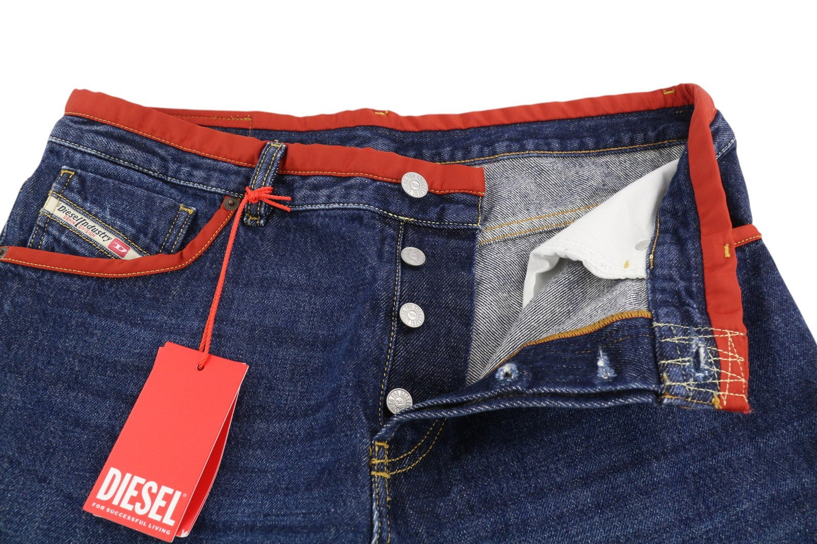 DIESEL D-Sark-Z-SP 09C88 Men Jeans W32/L34 Slim Fit Buttoned Washed Blue RRP€195