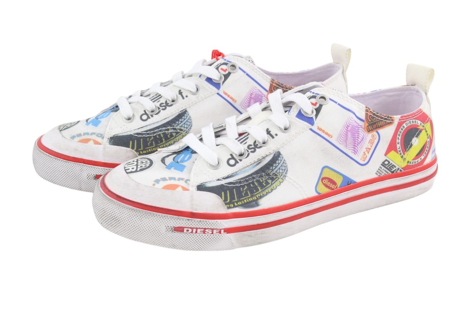 DIESEL S-Athos Low Men Sneakers EU41 Patterned Low Top Laced Almond Toe RRP€160