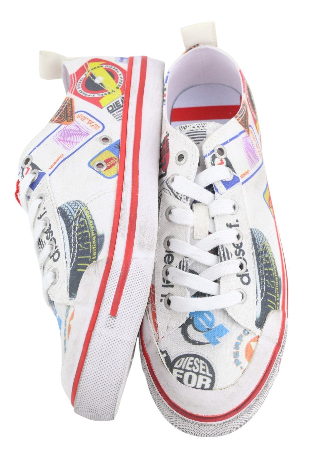 DIESEL S-Athos Low Men Sneakers EU41 Patterned Low Top Laced Almond Toe RRP€160