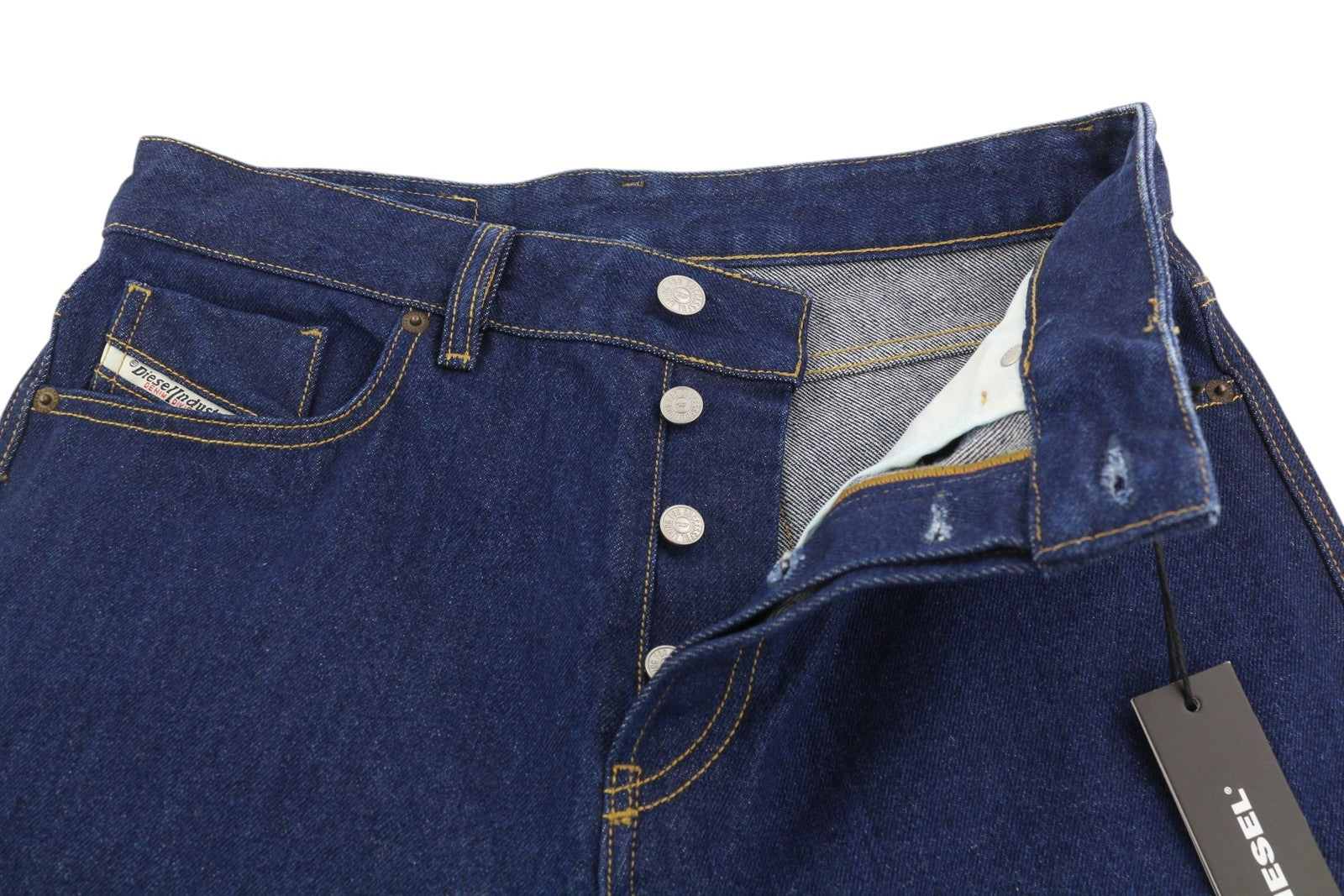 DIESEL D-Rekiv-Z 007A5 Men Jeans W30/L32 Tapered Fit Buttoned Denim Mid Blue