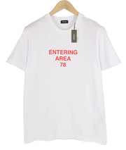 DIESEL T-Diegos-K25 Men T-Shirt L White Short Sleeved Crew Neck Cotton Logo