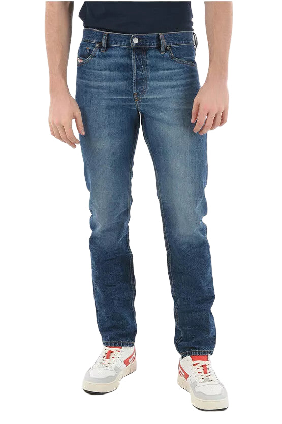 DIESEL 1995 09C65 Men Jeans W30/L32 Slim Fit Straight Leg Mid Waist Washed Blue