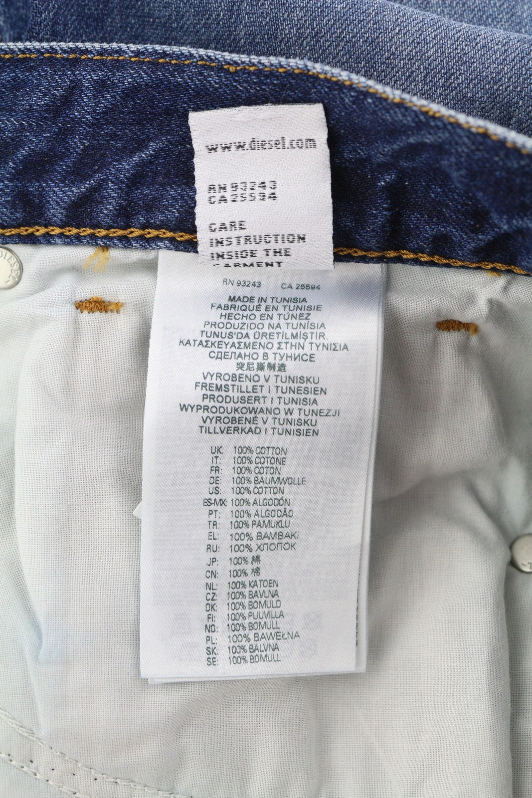 DIESEL 1995 09C65 Men Jeans W30/L32 Slim Fit Straight Leg Mid Waist Washed Blue