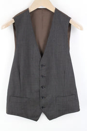 SUITSUPPLY Lazio Men's UK40L Grey Pure Wool Lined Waistcoat V-Neck Patterned