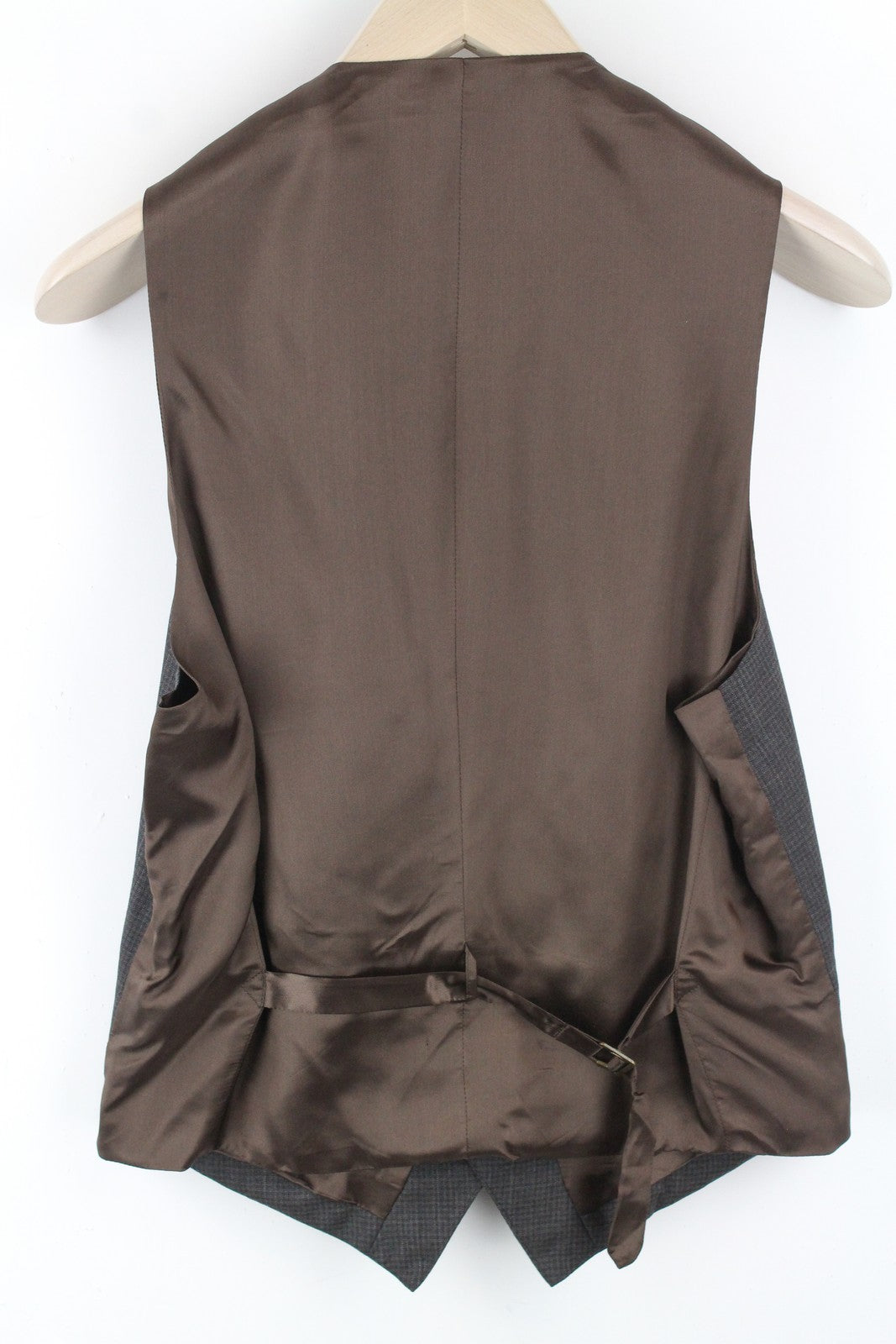 SUITSUPPLY Lazio Men's UK40L Grey Pure Wool Lined Waistcoat V-Neck Patterned