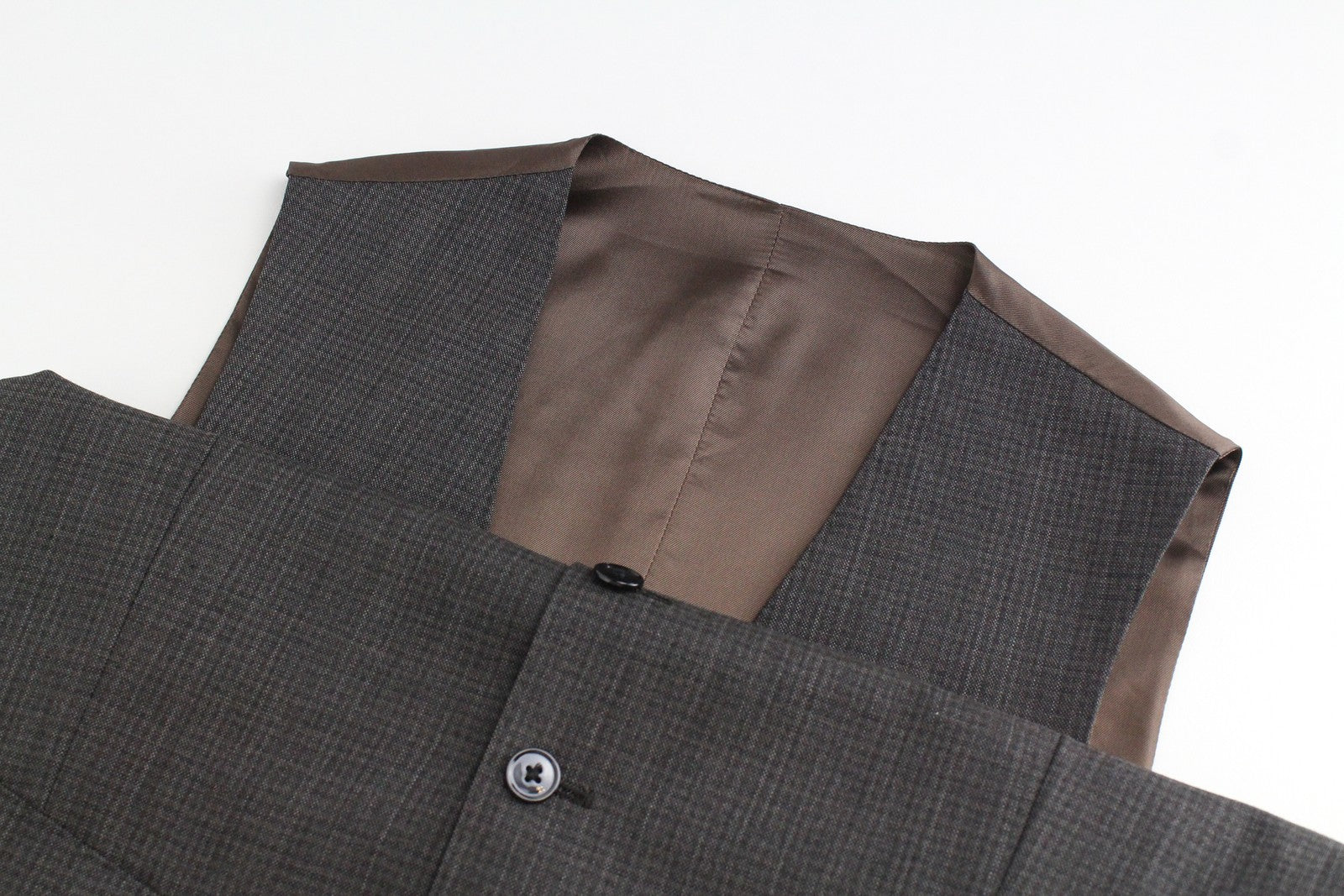 SUITSUPPLY Lazio Men's UK40L Grey Pure Wool Lined Waistcoat V-Neck Patterned