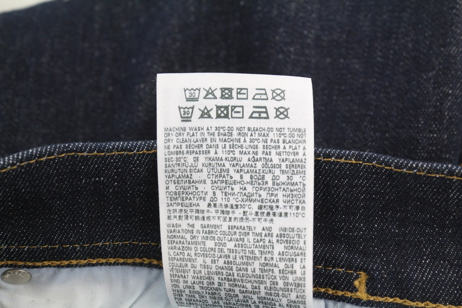 DIESEL D-Amny-Z Z9C33 Men Jeans W32/L32 Slim Fit Zipper Pockets Dark Blue Denim