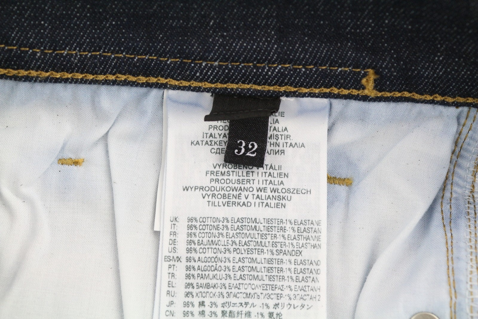 DIESEL D-Amny-Z Z9C33 Men Jeans W32/L32 Slim Fit Zipper Pockets Dark Blue Denim