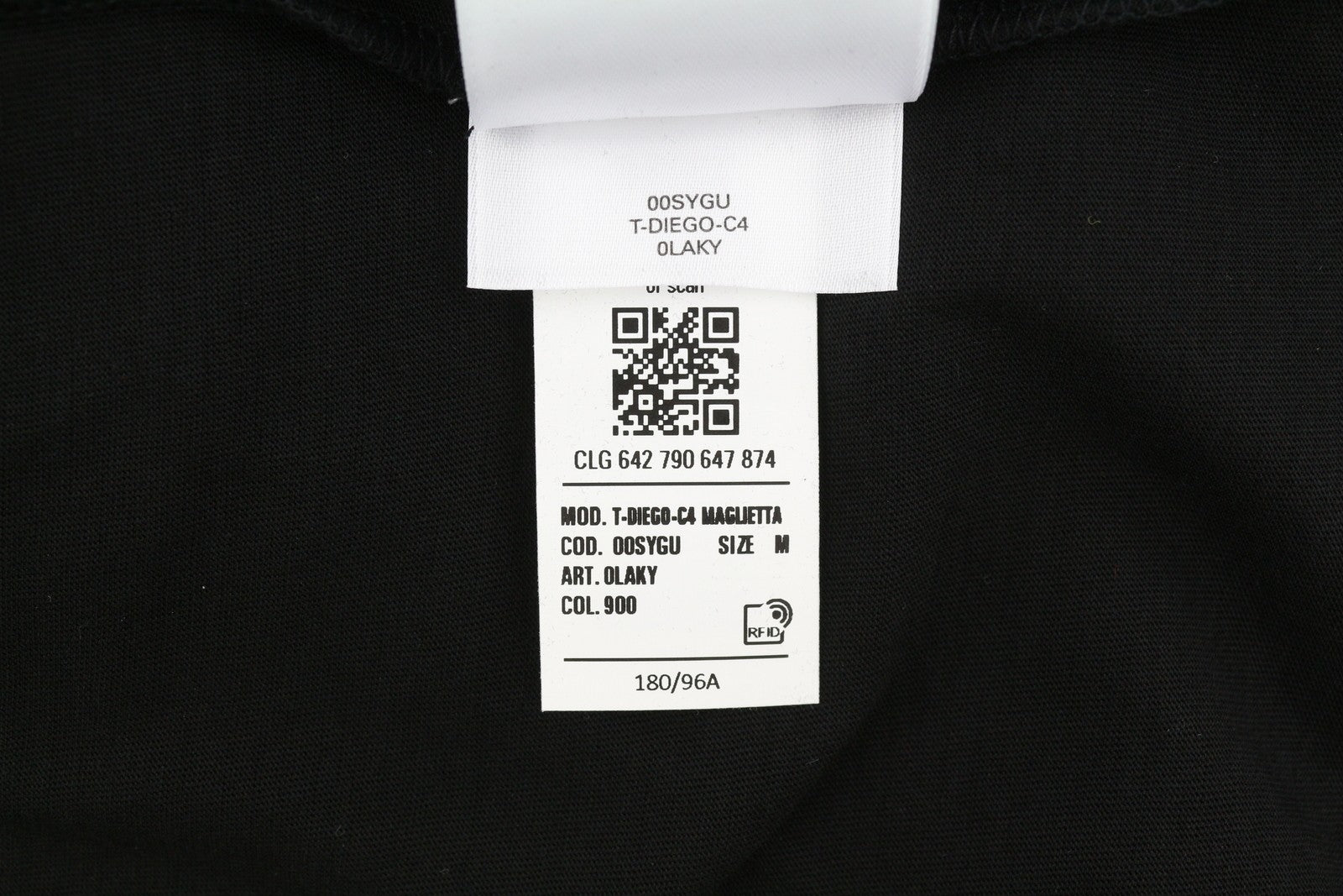 DIESEL T-Diego-C4 Men T-Shirt M Black Short Sleeved Crew Neck Front Logo Tricot