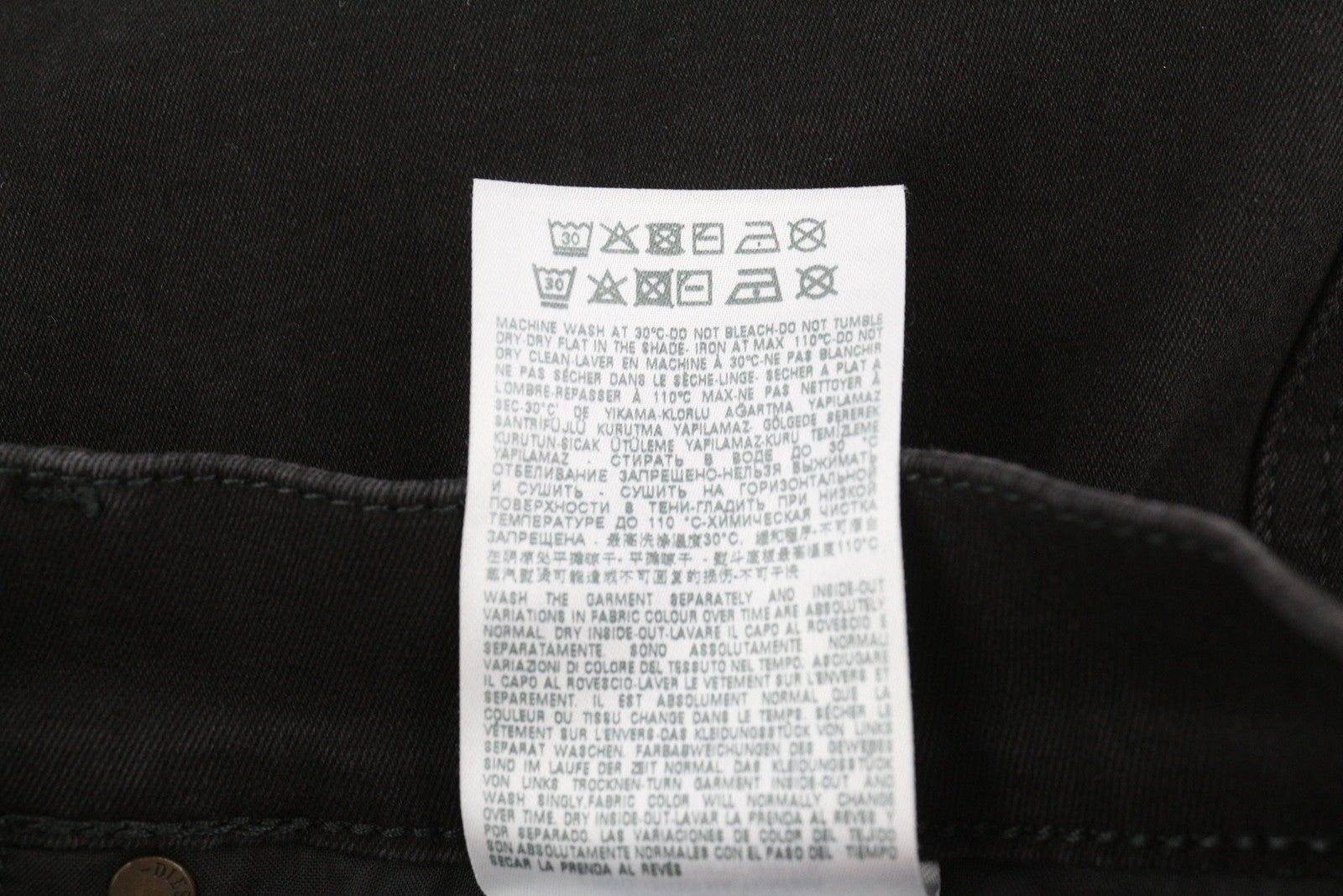 DIESEL D-Istort 069TI Men Jeans W31/L32 Skinny Fit Stretch Zipper Black RRP€220