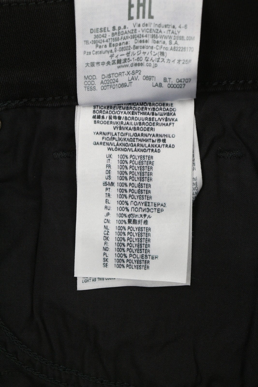 DIESEL D-Istort 069TI Men Jeans W31/L32 Skinny Fit Stretch Zipper Black RRP€220