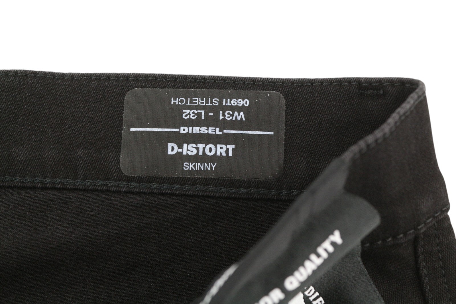 DIESEL D-Istort 069TI Men Jeans W31/L32 Skinny Fit Stretch Zipper Black RRP€220