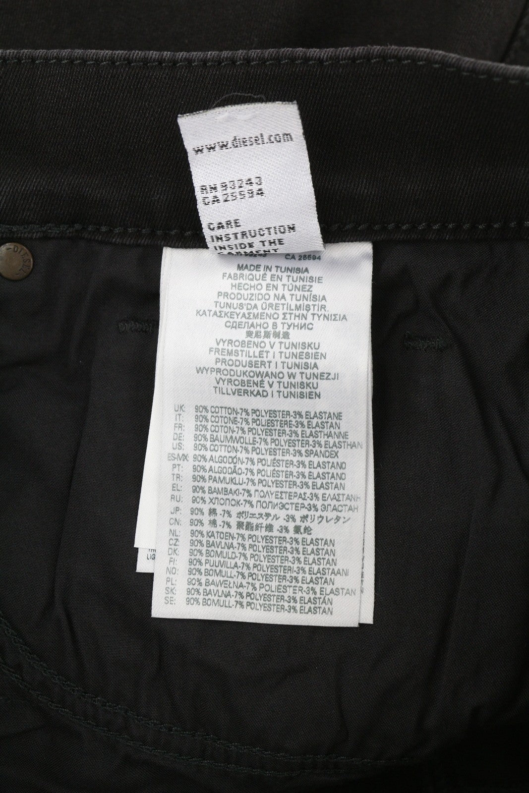 DIESEL D-Istort 069TI Men Jeans W31/L32 Skinny Fit Stretch Zipper Black RRP€220