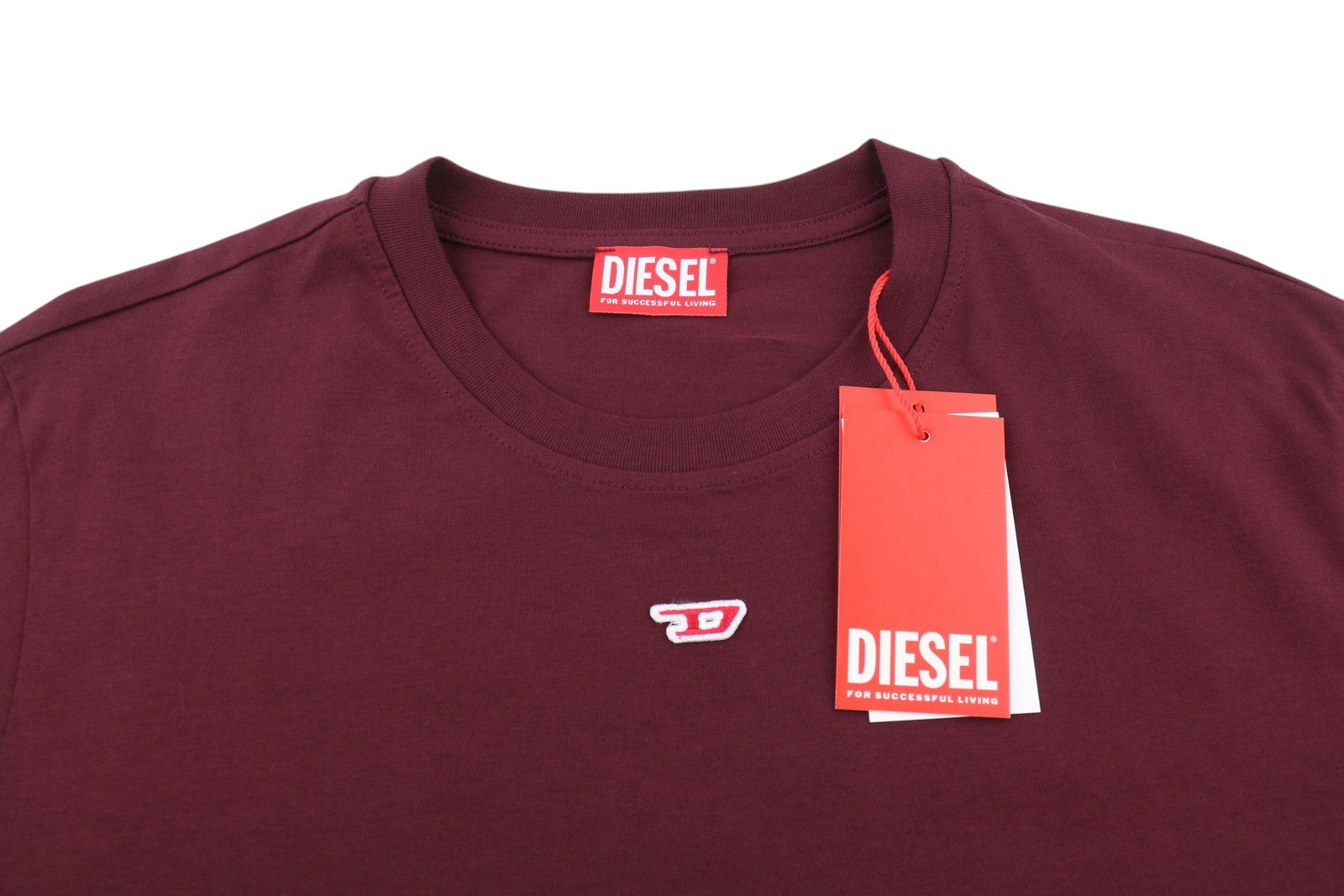 DIESEL T-Diegor-D Men T-Shirt XL Burgundy Short Sleeve Crew Neck Tricot Cotton