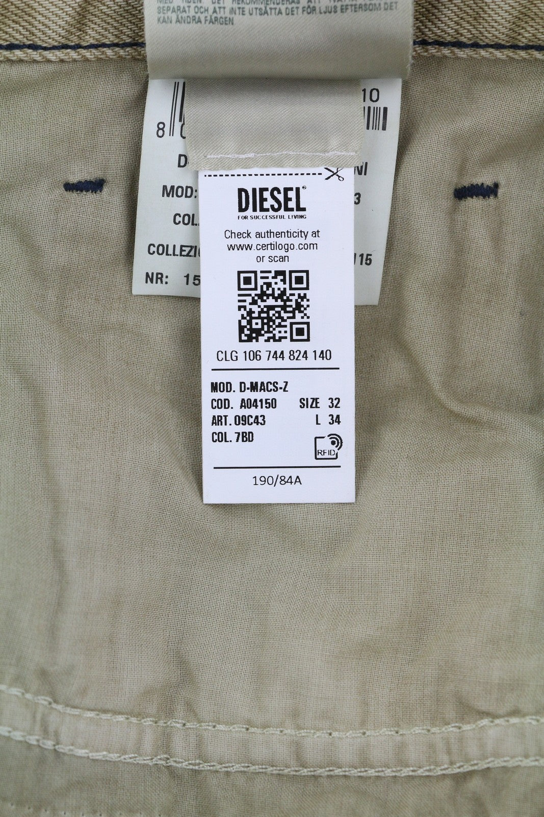 DIESEL D-Macs-Z 09C43 Men Jeans W32/L34 Regular Fit Buttoned Light RRP€175