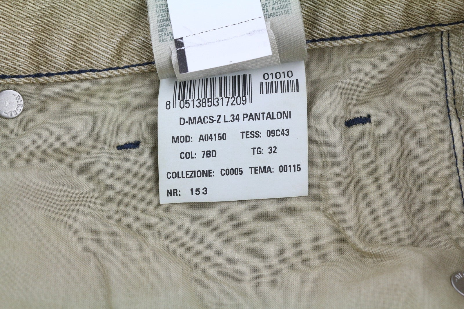 DIESEL D-Macs-Z 09C43 Men Jeans W32/L34 Regular Fit Buttoned Light RRP€175