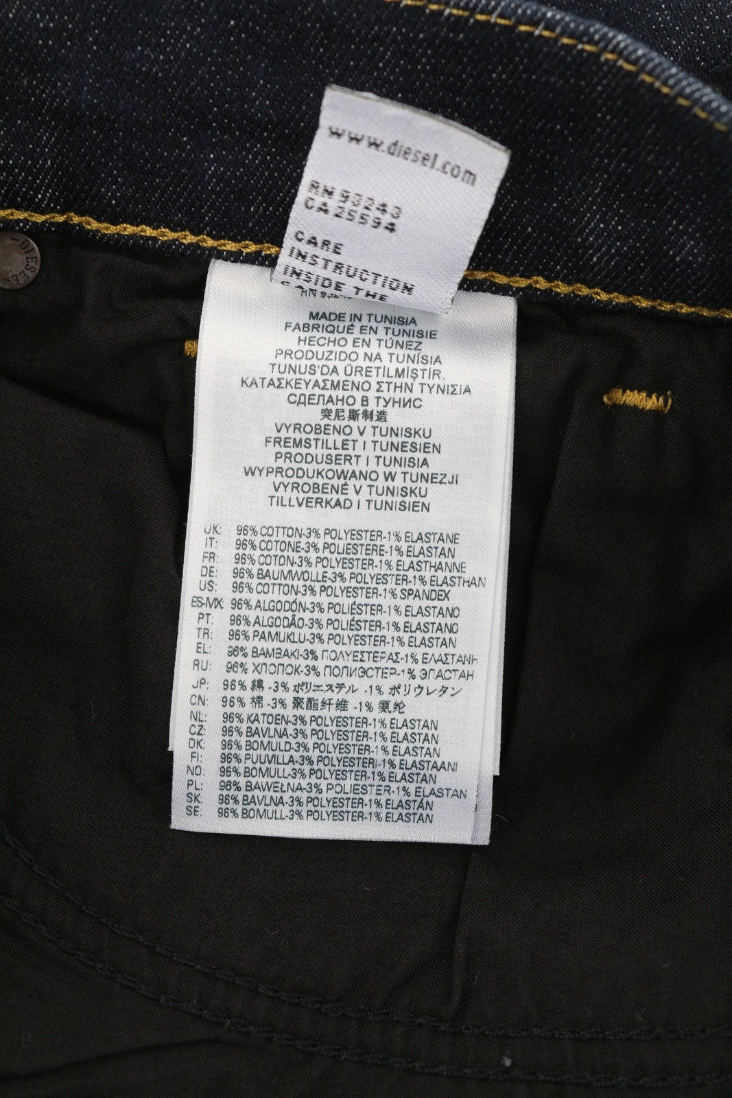 DIESEL D-Amny 009PC Men Jeans W30/L30 Skinny Fit Stretch Zip Fly Dark Blue Denim