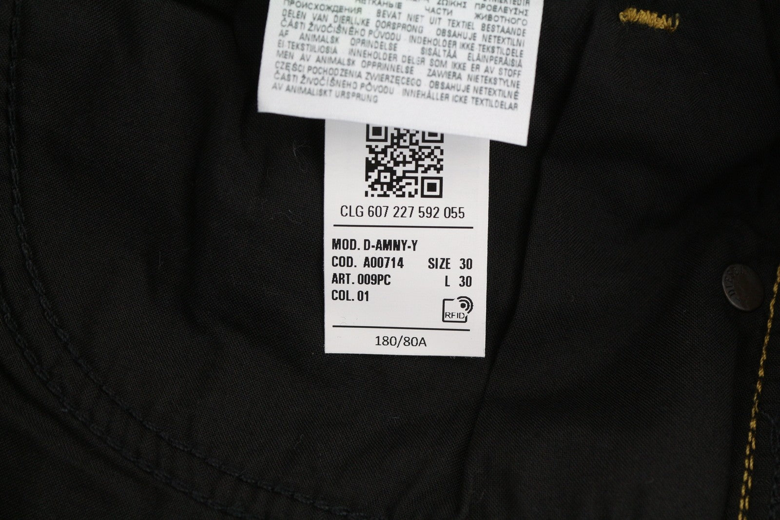 DIESEL D-Amny 009PC Men Jeans W30/L30 Skinny Fit Stretch Zip Fly Dark Blue Denim