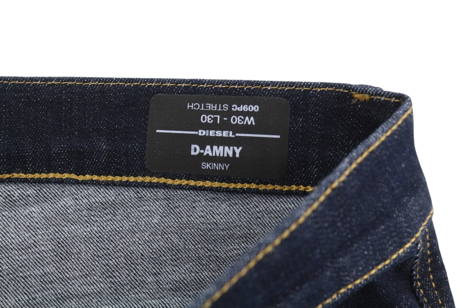 DIESEL D-Amny 009PC Men Jeans W30/L30 Skinny Fit Stretch Zip Fly Dark Blue Denim
