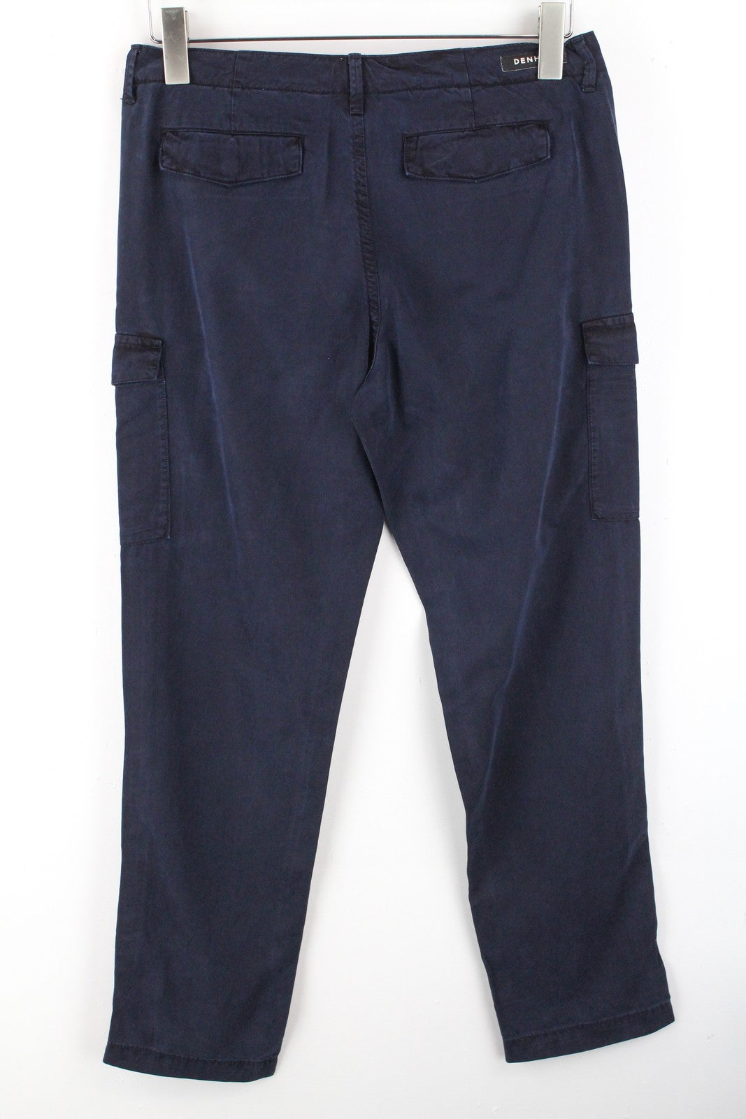 DENHAM Tara Women's W24/L28 Navy Cargo Cotton Blend Multi Pocket Trousers