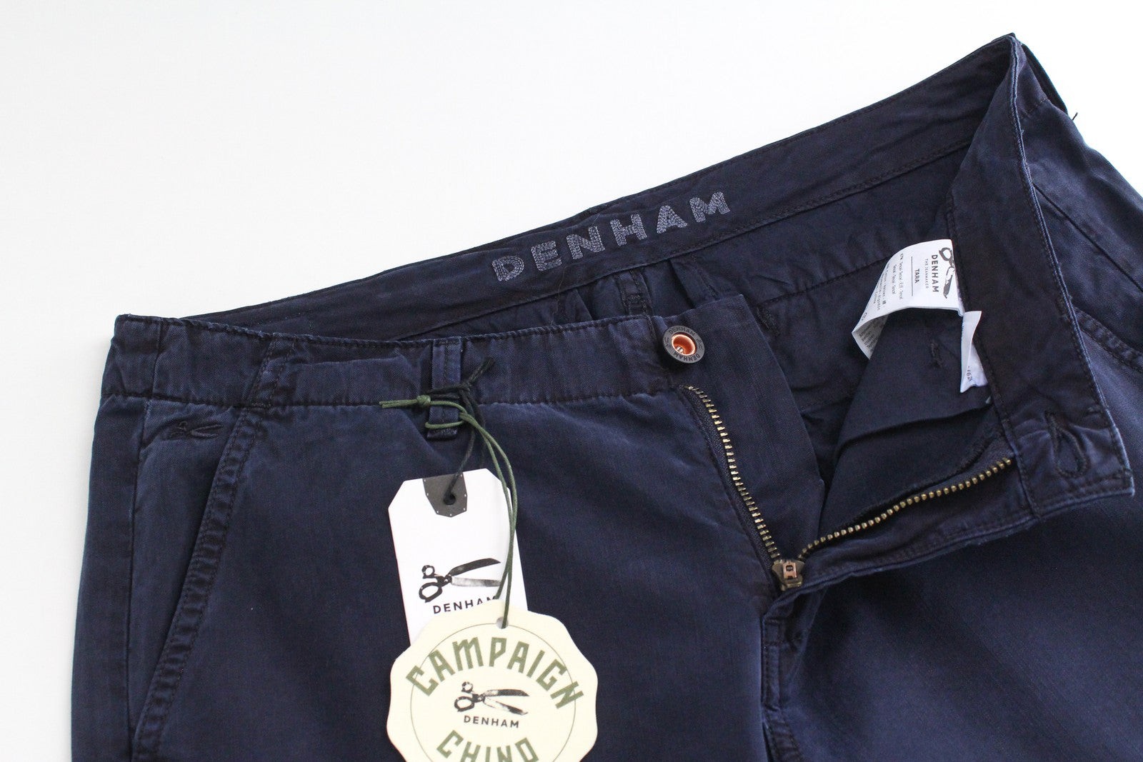 DENHAM Tara Women's W24/L28 Navy Cargo Cotton Blend Multi Pocket Trousers