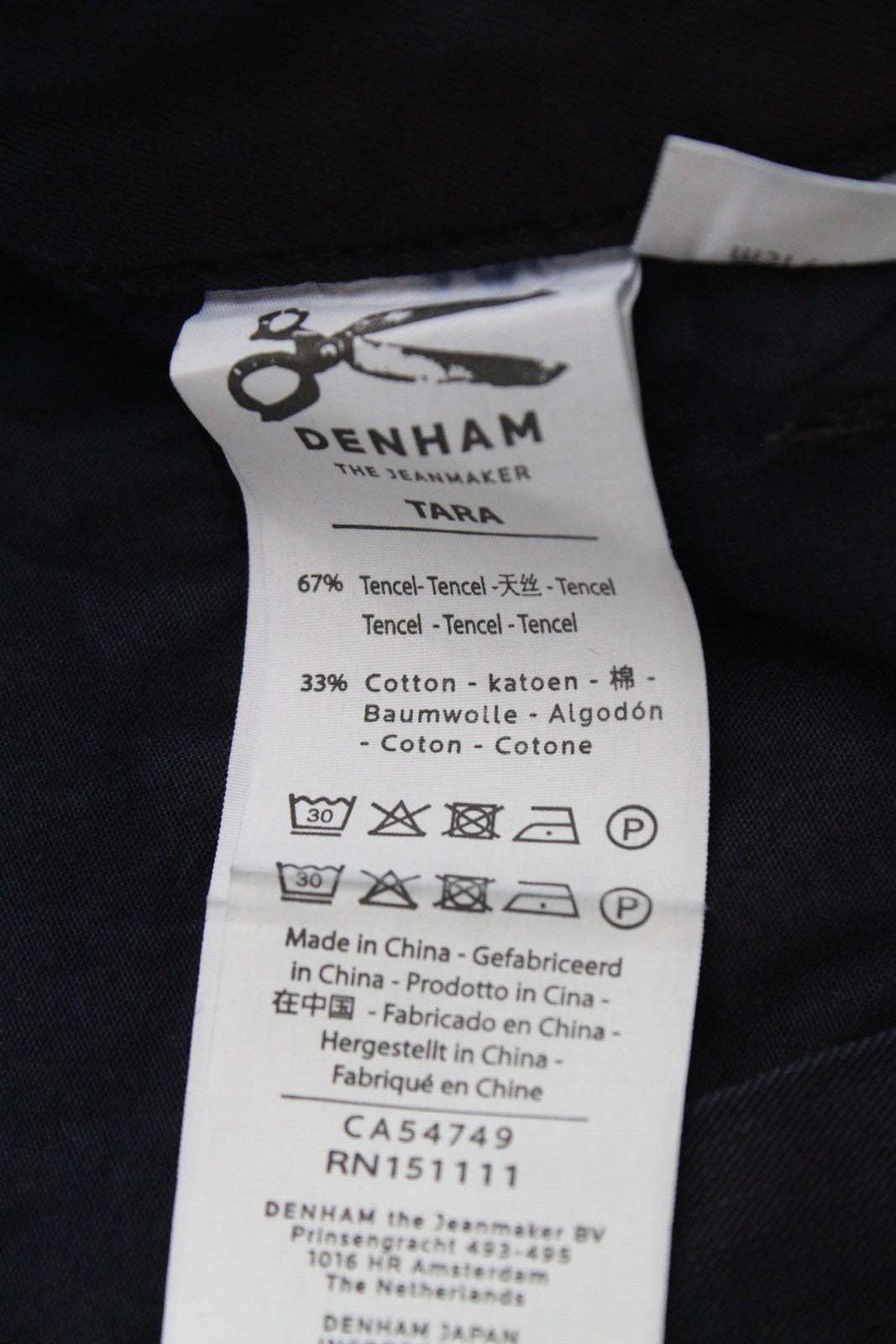 DENHAM Tara Women's W24/L28 Navy Cargo Cotton Blend Multi Pocket Trousers