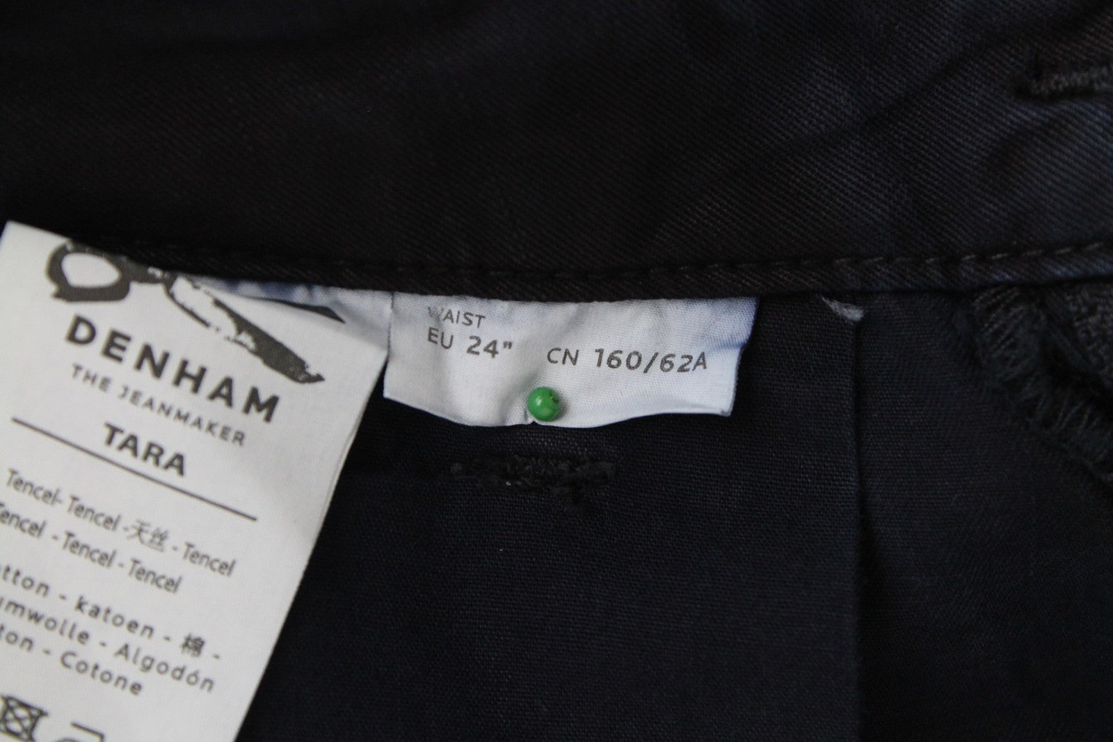 DENHAM Tara Women's W24/L28 Navy Cargo Cotton Blend Multi Pocket Trousers