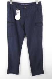 DENHAM Tara Women's W27/L30 Dark Navy Cargo Cotton Blend Multi Pocket Pants