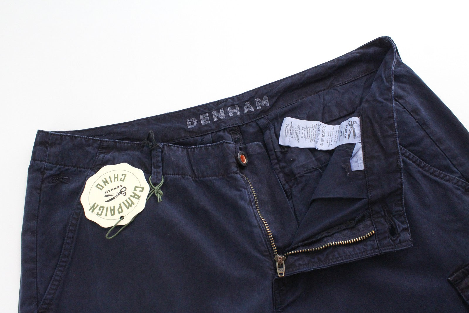 DENHAM Tara Women's W27/L30 Dark Navy Cargo Cotton Blend Multi Pocket Pants