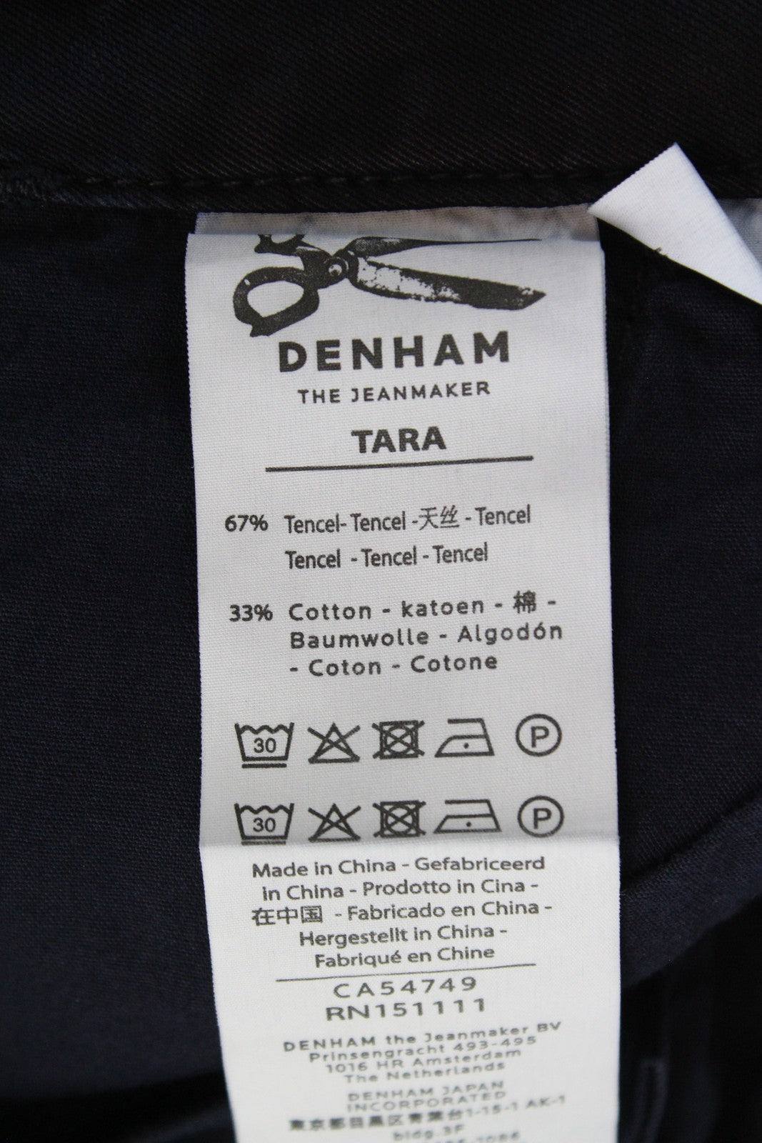 DENHAM Tara Women's W27/L30 Dark Navy Cargo Cotton Blend Multi Pocket Pants
